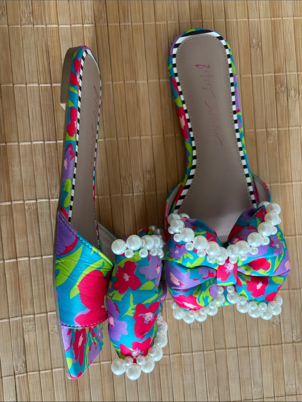 Betsey Johnson Liah Slide Sandal Bright Satin Multi - Picture 7 of 8